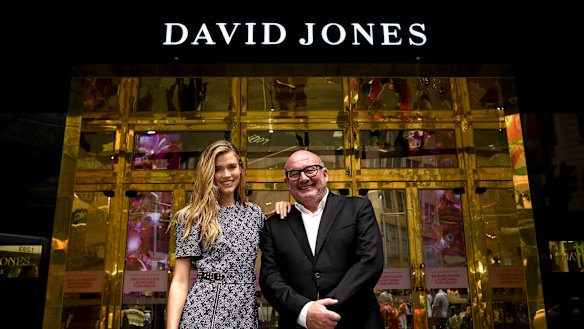 David Jones Ambassador Victoria Lee and Ian Moir at the new-look Elizabeth Street store in Sydney. Moir loses the top job at Woolworths, but will remain acting CEO at David Jones.