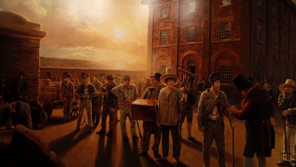 A mural inside the barracks. 