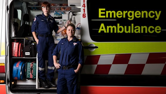 NSW Ambulance early career paramedic Clare Price and Assistant Commissioner Clare Beech. The government is set to announce 750 new paramedics in next Tuesday's budget. 