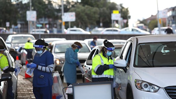 COVID testing at Bondi Beach - while the Delta outbreak from the suburb happened in June, its impact is still being felt today.  