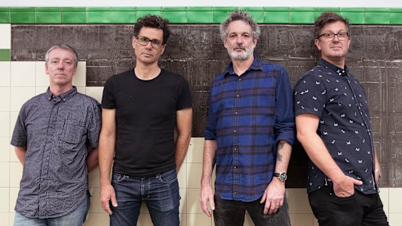 Nineties favourites Custard, (from left) Paul Medew, Glenn Thompson, Matthew Strong and Dave McCormack, are enjoying a mid-career comeback.  