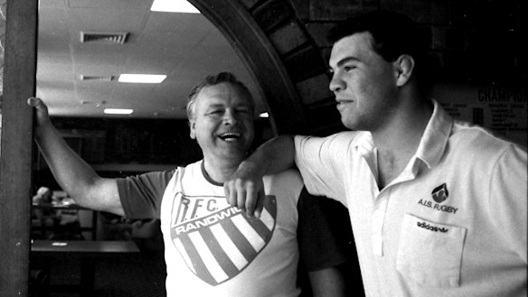 Sayle with now-Wallabies coach and former Randwick player Michael Cheika back in 1989.