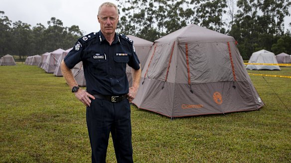Deputy Commissioner  Rick Nugent at the police campsite in Cann River. 