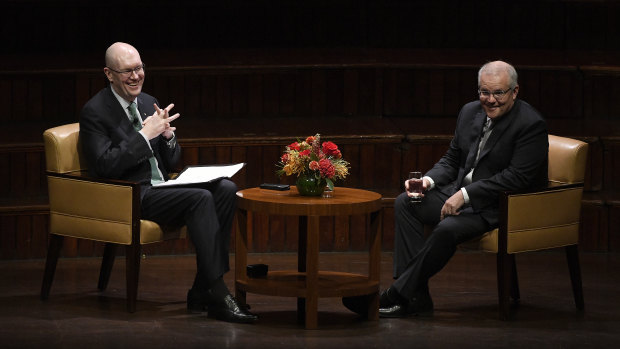 Lowy Institute boss Michael Fullilove interviews Prime Minister Scott Morrison at the think tank's annual lecture.