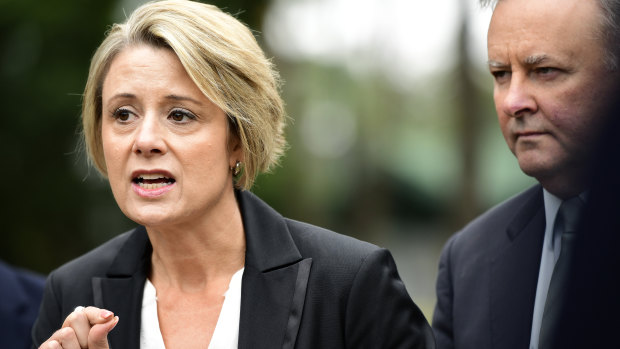 Labor's Home Affairs spokeswoman Kristina Keneally, with party leader Anthony Albanese.