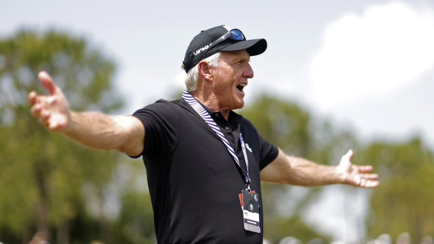 Greg Norman at a LIV Golf event.