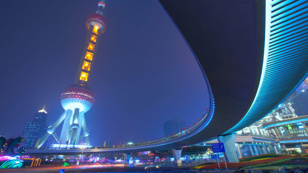 The Oriental Pearl Tower in Shanghai.