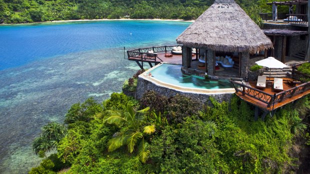 Laucala Island Resort in Fiji where rooms costs as much as $24,000 a night. 
