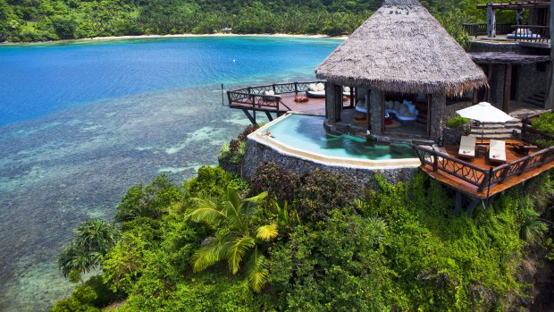 Laucala Island Resort in Fiji, where rooms costs as much as $24,000 a night. 