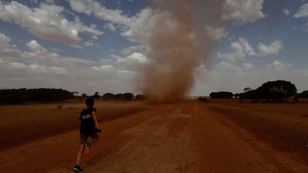 Inland NSW and Victoria roasted on Tuesday, with days more of the extreme weather to come. Tolarno station on the lower Darling had dust devils to add to the heat.