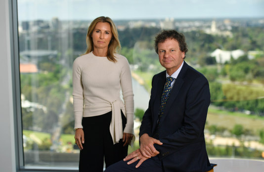 Simon McKeon, patron of MS Research Australia and Suzi Carp, chairman of Murdoch Childrens Research Institute