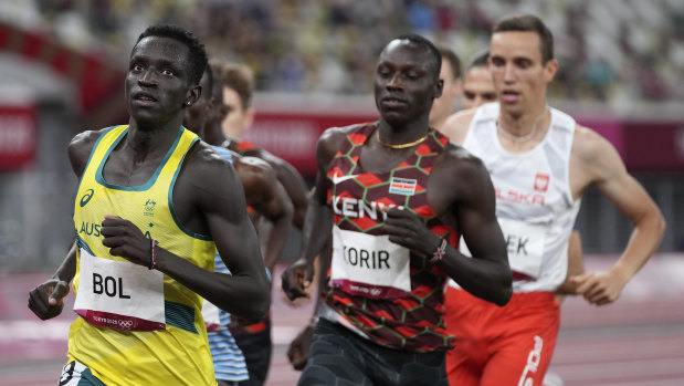 Peter Bol pushed hard in the 800m final in Tokyo.