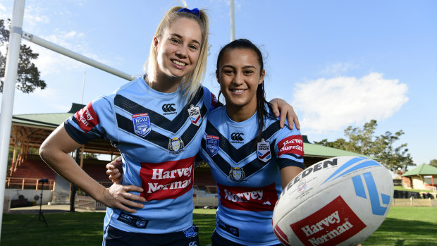 True Blues: Kezie Apps (left) and Corban McGregor are excited to see the game they love grow. 