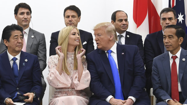 Donald Trump and Ivanka Trump during the Leader's Special event on Women's Empowerment at the G20 summit in Osaka.