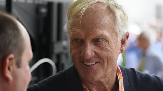 Greg Norman at the inaugural Formula 1 Miami Grand Prix.