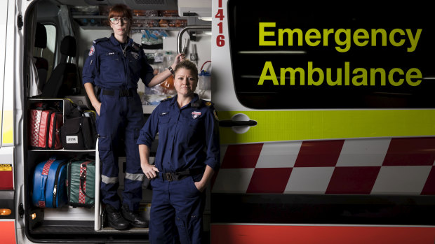 NSW Ambulance early career paramedic Clare Price and Assistant Commissioner Clare Beech. The government is set to announce 750 new paramedics in next Tuesday's budget. 