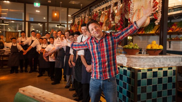 There's no such thing as too much food TV. Jamie Oliver at his Canberra restaurant in 2017.