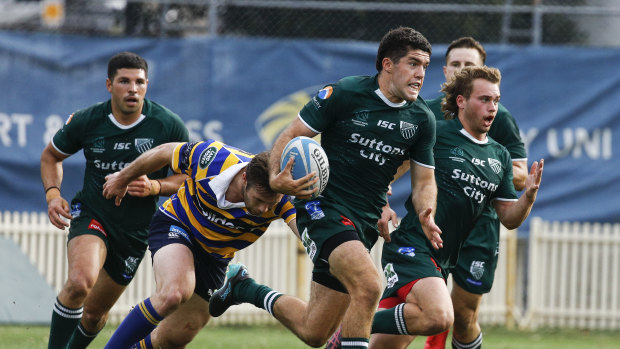 Randwick No.10 Ben Donaldson takes a carry during his side's win over Sydney University. 