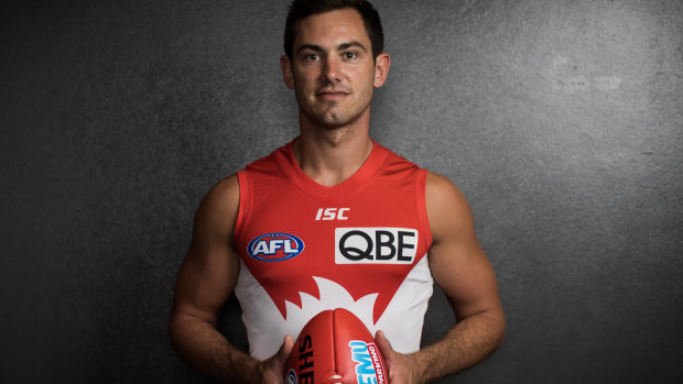 Dan Menzel, when he was unveiled by the Swans in January.