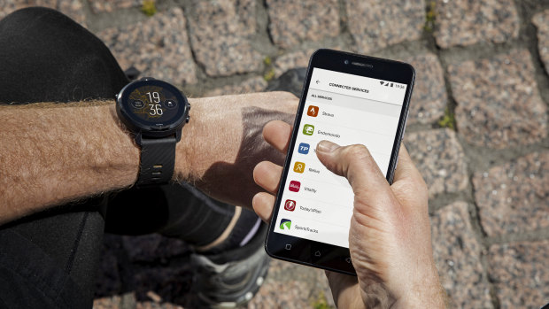 The watch runs WatchOS by Google, but works with Androids or iPhones. 