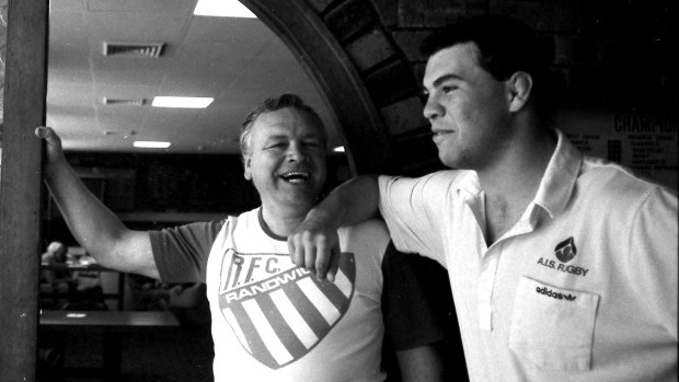 Sayle with now-Wallabies coach and former Randwick player Michael Cheika back in 1989.