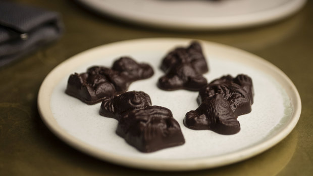 This version of the Caramello Koala, at Bea Restaurant in Barangaroo, is filled with wattle seed caramel.