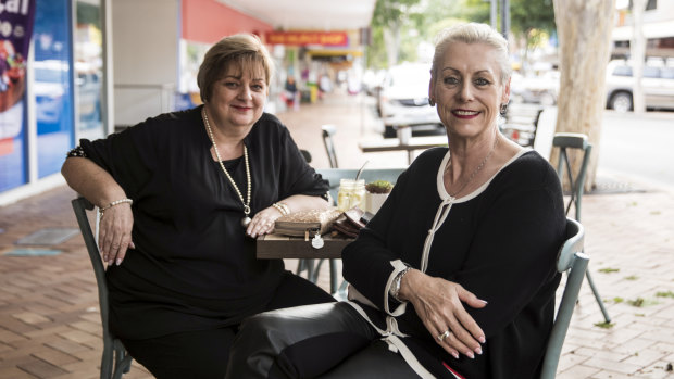 Annette Geurts and Ina Wagner, right, understand why One Nation is popular in their town of Gympie.