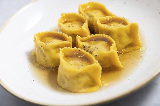 Veal agnolotti in broth at Enoteca Boccaccio.