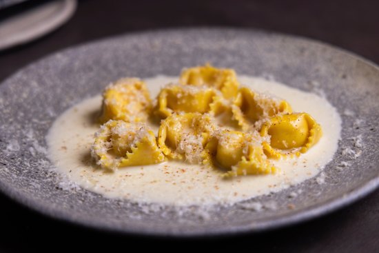 Agnolotti with comte and nutmeg.