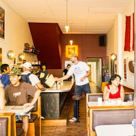 Inside the Brunswick cafe.