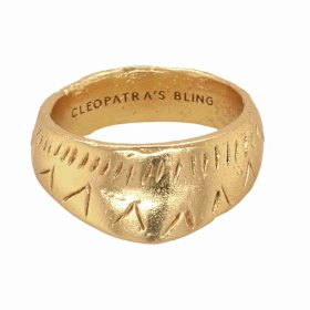 Levin wears this handcrafted “Puabi” ring by Cleopatra’s Bling.