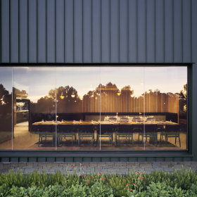 The exterior of the winery’s restaurant.