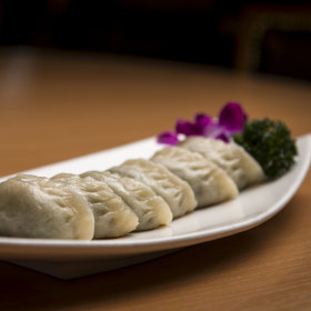 Pan-fried dumplings.