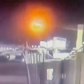 Footage from a security camera at Ronald Reagan Airport shows the collision.
