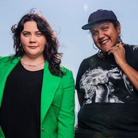 Director Shari Sebbens (left), and actor Elaine Crombie.