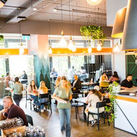 The venue reopens at night as Little Red restaurant.