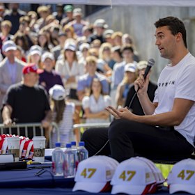 Charlie Kirk speaks just before he was shot and killed at Utah Valley University.