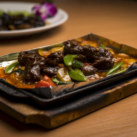 The sizzling Szechuan lamb.