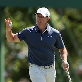 Frustrated: Rory McIlroy.