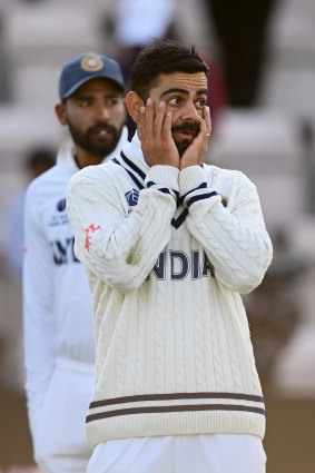 A downcast Virat Kohli on the final day.