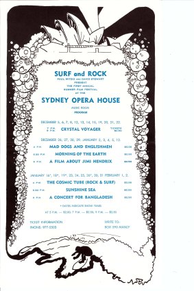 The original invititation to the first annual summer film festival at the Sydney Opera House.