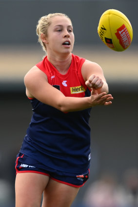 Melbourne Demons young gun Tyla Hanks.