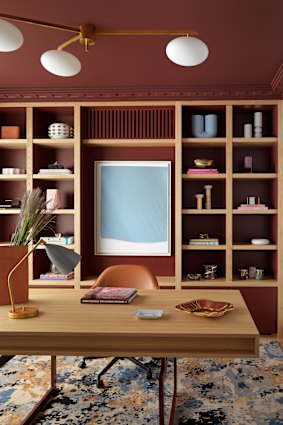 Interior designer Greg Natale has fully immersed himself in the colour saturation movement, opting for this striking ceiling.