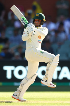 Usman Khawaja batting against West Indies in Adelaide.