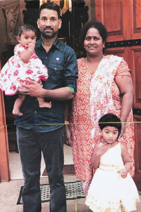 Sri Lankan Tamils Priya and Nadesalingam and their two Australian-born children, from Biloela in Queensland.