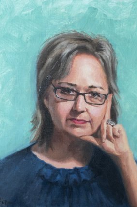 Portrait of journalist Kerrie O’Brien by Fiona O’Byrne. 