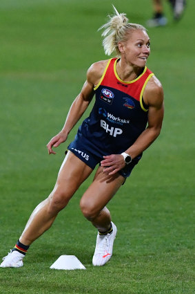 “The most ruthless player in the competition”: Erin Phillips at training this week.