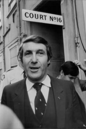 Harry M. Miller outside court in 1981.