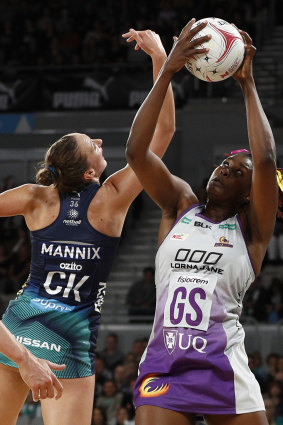 Emily Mannix was one of several impressive   defenders in round one of Super Netball.