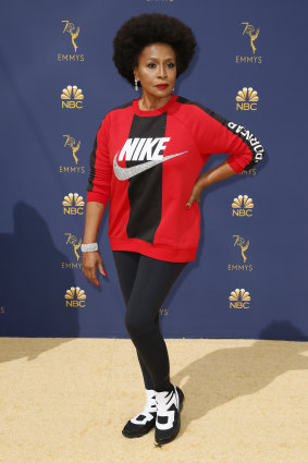 Statement sweater ... Jenifer Lewis arrives at the Emmys.